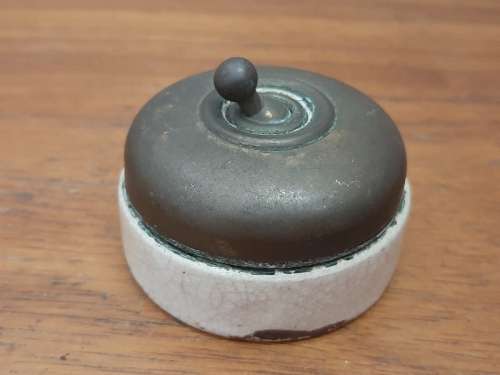 Vintage Original Brass and Porcelain Switch