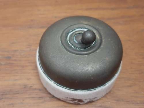 Vintage Original Brass and Porcelain Switch