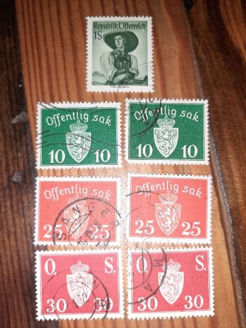 7 x Offentlig sak - Norway stamps