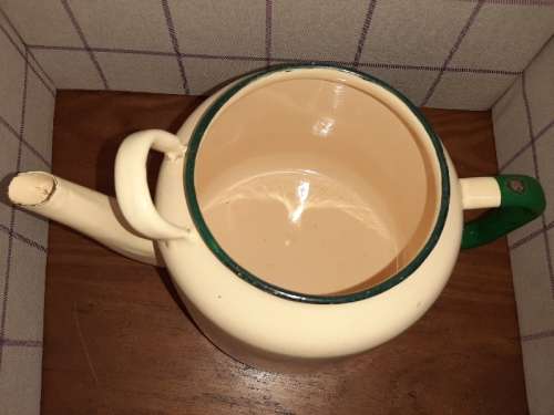 Large Vintage Enamel Coffee Pot - No Lid