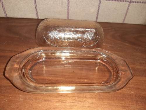 Vintage Carnival Glass Butter Dish with lid
