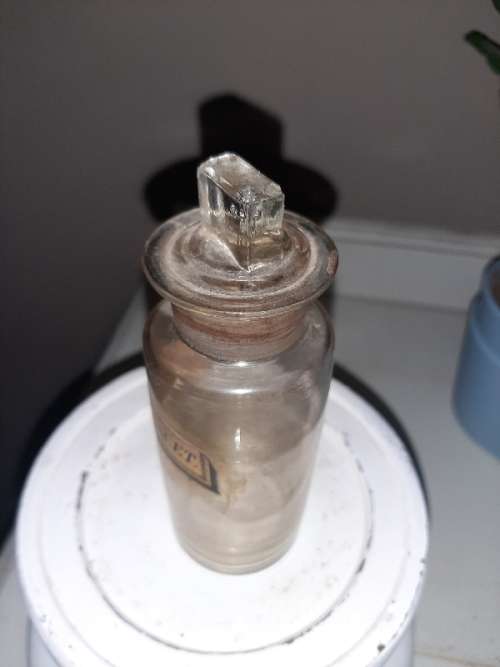Vintage Morphine Acet Glass Bottle with Glass lid