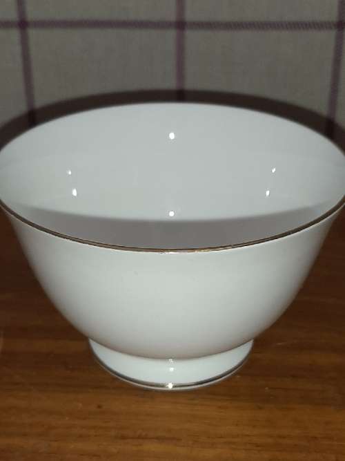 Queen Anne Bone China Sugar Bowl with Gold Trim