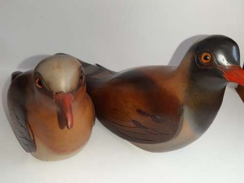 Pair of Namaqua Doves - Feathers of Knysna - Limited Edition - Hand Painted and Carved