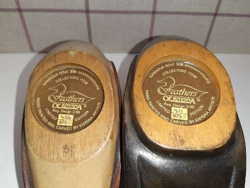 Pair of Namaqua Doves - Feathers of Knysna - Limited Edition - Hand Painted and Carved