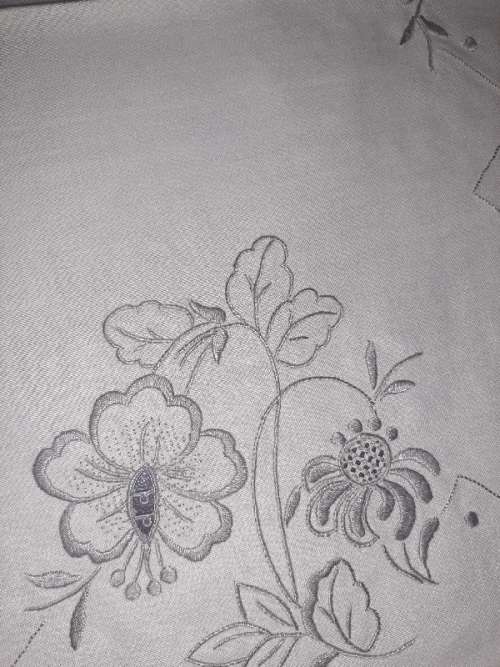 Vintage Embroidered Tea Tray Cloth