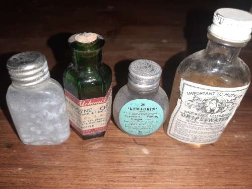 4 x Small Antique Medicine Bottles
