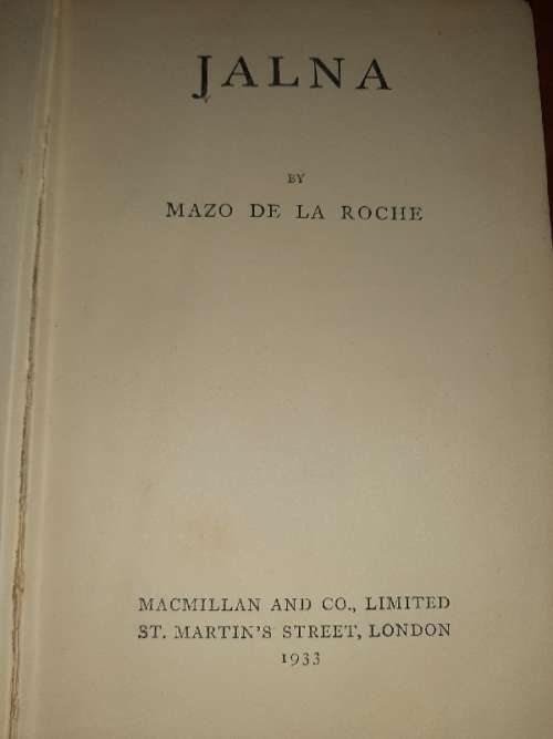 Jalana - Mazo De La Roche - 1933