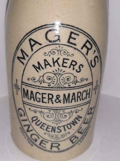Vintage Mager & March Ginger Beer Bottle - Queenstown - See pictures