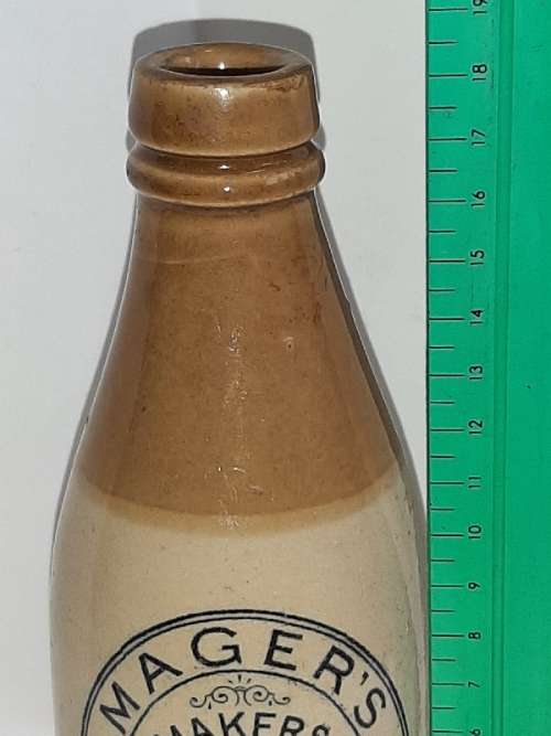 Vintage Mager & March Ginger Beer Bottle - Queenstown - See pictures
