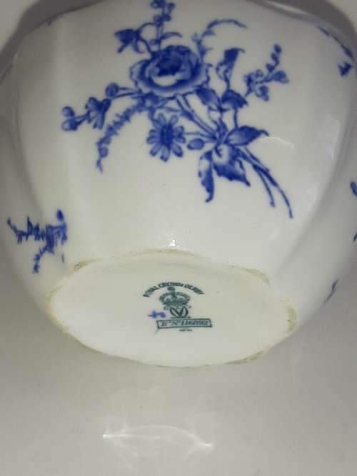 Royal Crown Derby Blue and White Sugar Pot - no lid