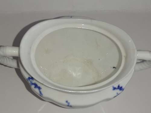 Royal Crown Derby Blue and White Sugar Pot - no lid