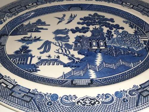 Beautiful Willow Johnson Bros England Oval Serving Plate