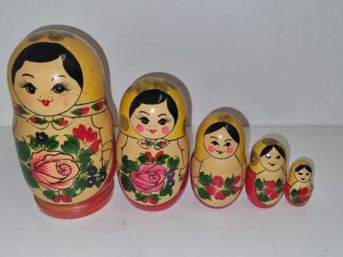 Set of 5 Russian Nesting Dolls