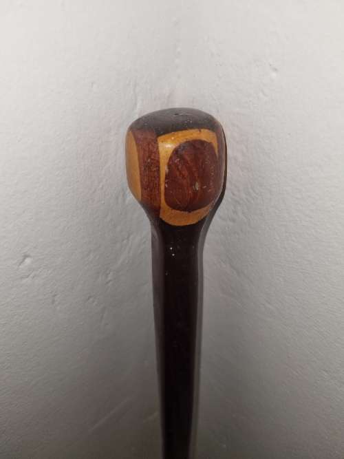 Wooden Walking stick with wood inlays