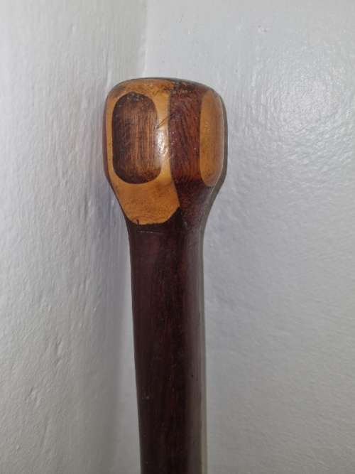 Wooden Walking stick with wood inlays