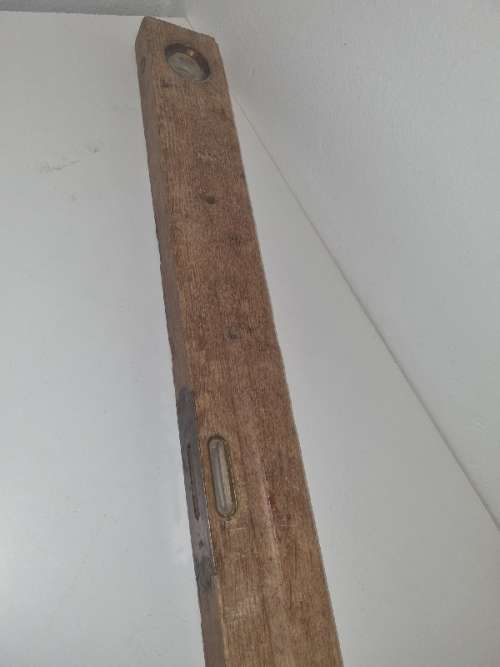 Vintage Wooden Level with Brass inlays