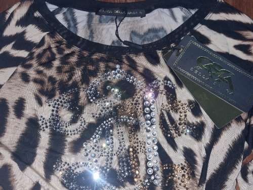 Casca Animal Print Top - Made in Italy - Size S - New