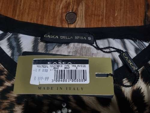 Casca Animal Print Top - Made in Italy - Size S - New
