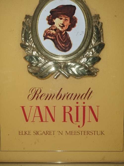 Rembrandt van Rijn Cigarette Advertising Sign Framed - 36cm x 28.5cm