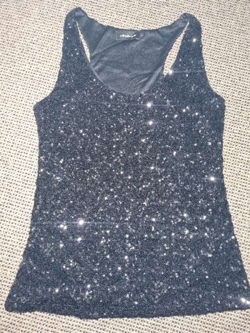 Beautiful Black Shimmering Top by Reverse - Size M