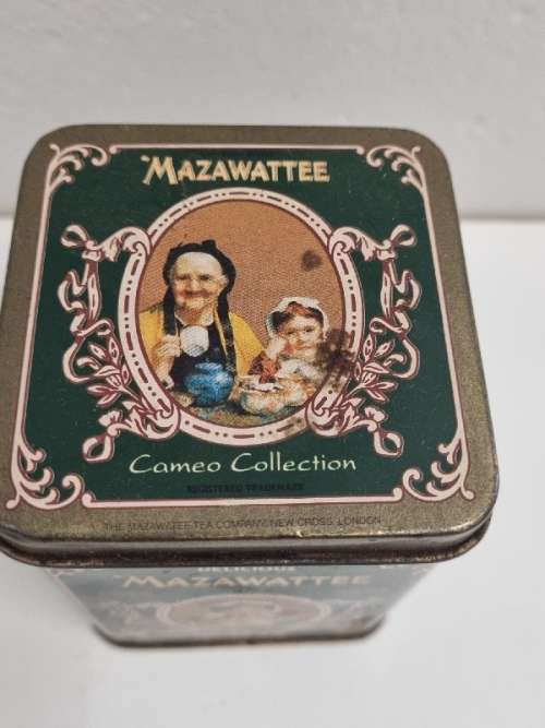 Small Mazawattee Tea Tin - 7cm x 7cm x 9cm