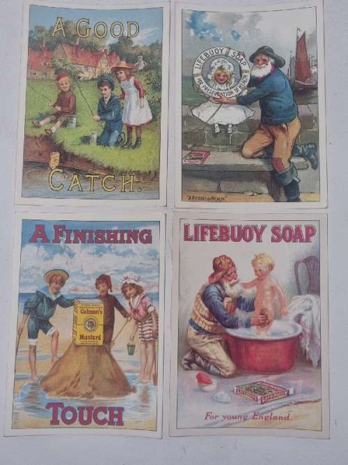 4 x Post Cards - Lifebuoy Soap & Colman's Mustard Series