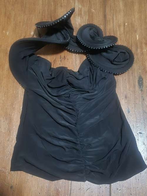 Beautiful Black top with interesting collar detail - Size S