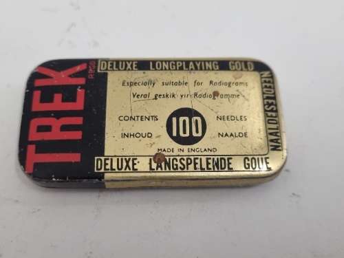 Vintage Trek Longplaying Gold Gramophone Needles Tin - Empty