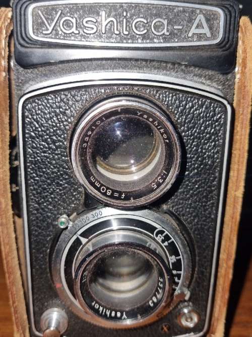 Vintage Yashica-A Camera in Leather Pouch