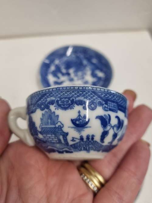 Miniature Blue and White Trio - Small size