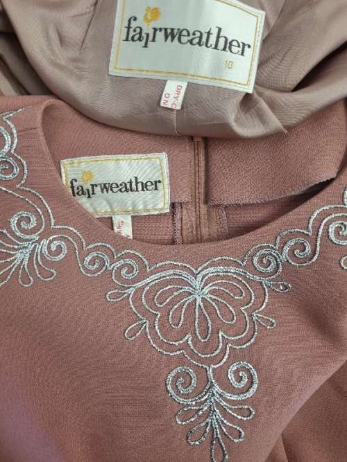 Beautiful Long Vintage Dress and Coat set with embroidered detail - Size 10