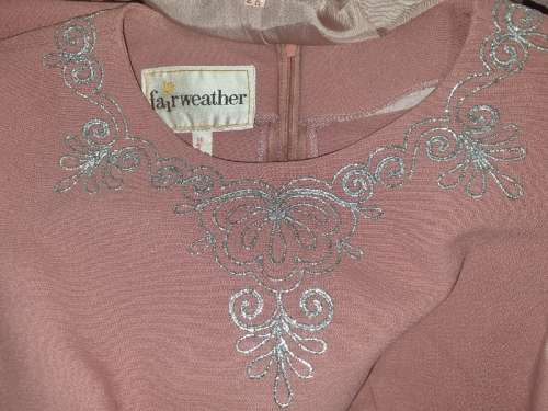 Beautiful Long Vintage Dress and Coat set with embroidered detail - Size 10