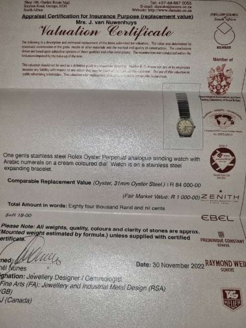 Vintage Gents Rolex Watch - Rolex Oyster Perpetual Analogue watch