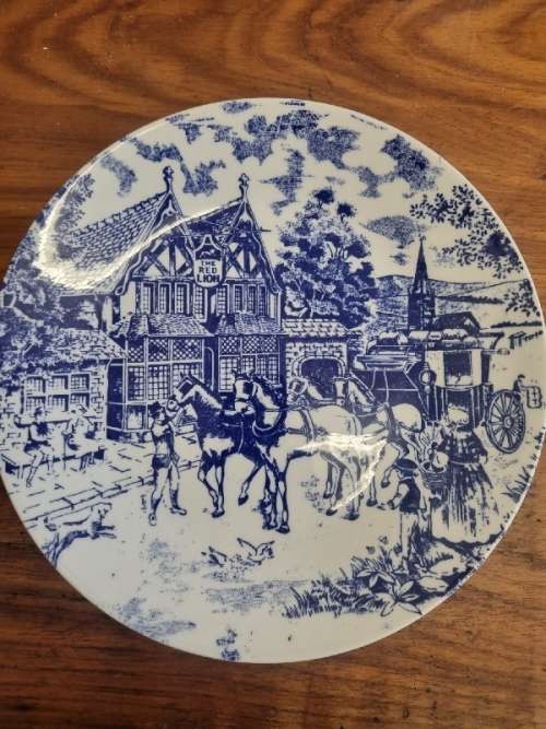 Constantia Blue and White Plate - The Red Lion - Diameter - 24cm