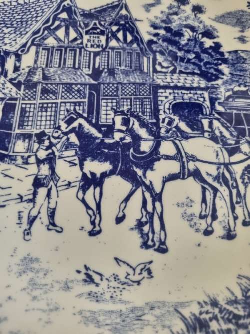 Constantia Blue and White Plate - The Red Lion - Diameter - 24cm