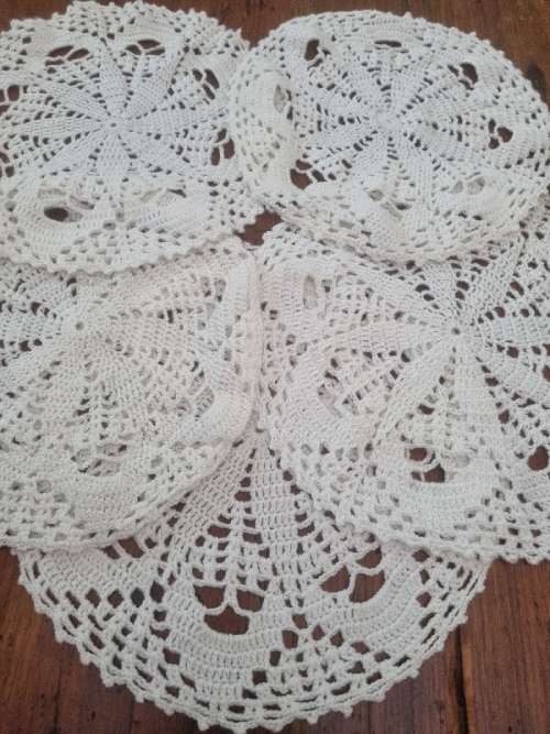 5 x Crochet Doilies - 27cm