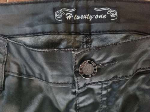 Leather Look Pants - Size 34