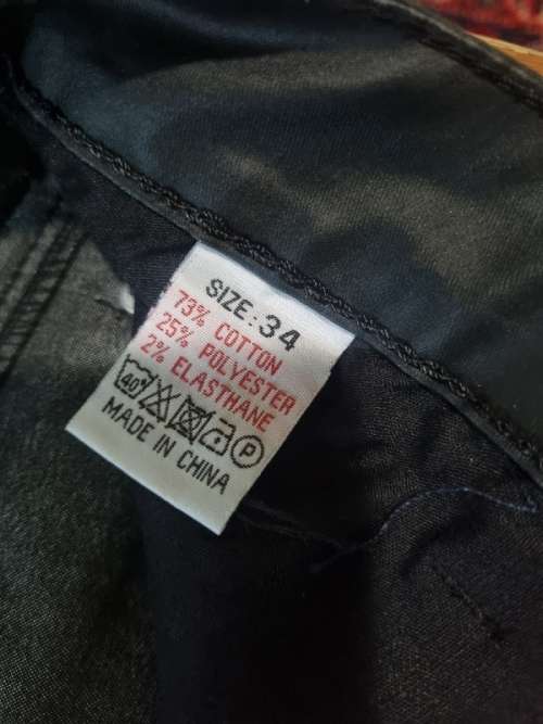 Leather Look Pants - Size 34