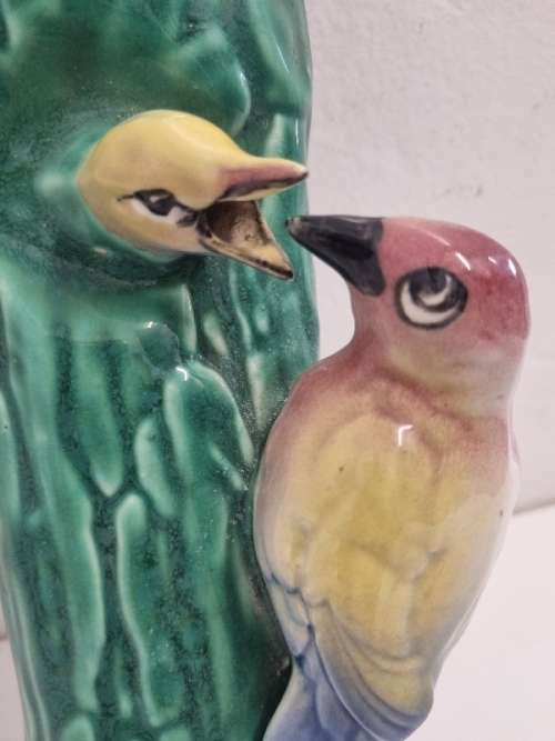 Vintage Lucia Ware Wall Vase - Bird feeding detail - Height - 20cm