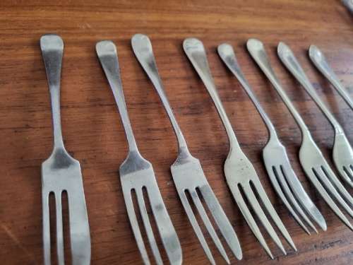 8 x Vintage EPNS Cake Forks - Various