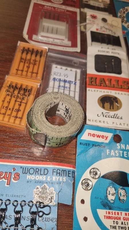 Vintage Haberdashery - Including Needles, Snap Fasteners, Belt & buckle set, Hooks, etc.