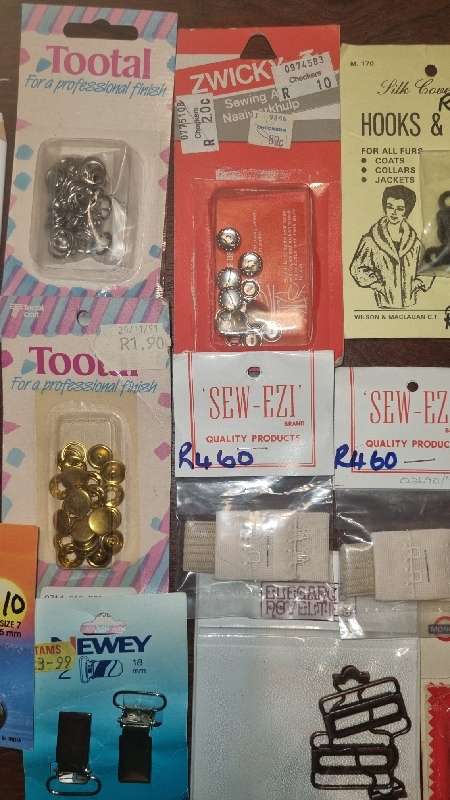 Vintage Haberdashery - Including Needles, Snap Fasteners, Belt & buckle set, Hooks, etc.