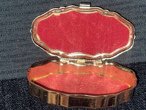 Vintage Pill Box with Floral detail - Made in Japan