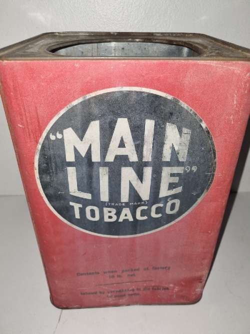 Large Vintage Main Line Tobacco Tin - 10LBS - 10 Pond - No Lid - See pictures