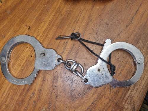 Vintage SAP Handcuffs with key