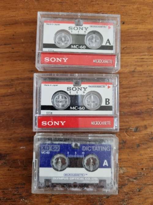 3 x Mini Cassette Tape / Microcassette MC-60 - Used