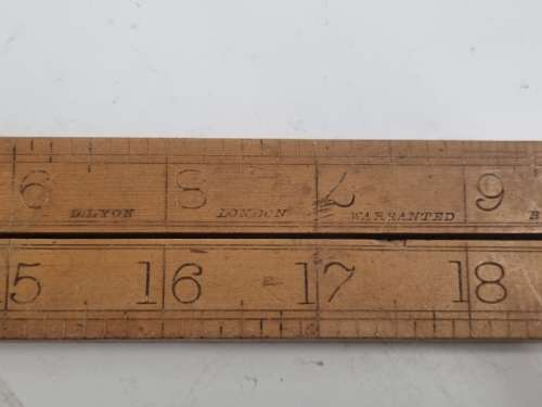 Beautiful Vintage Folding Wooden Ruler - D. Lyon - London