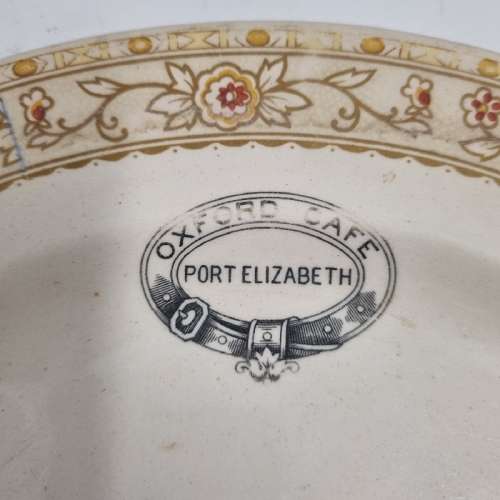 Vintage Oxford Cafe - Port Elizabeth Plate - John Maddock & Sons - England - Diameter 25cm