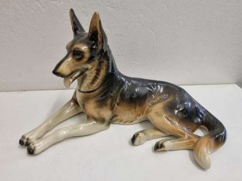 Large Dog Figurine - Made in Western Germany - 31cm x 18cm - See description